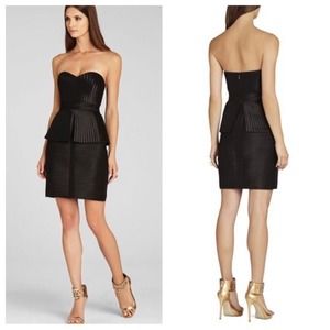 NWOT BCBGMAXAZRIA Karina Strapless Dress in Black Size 10